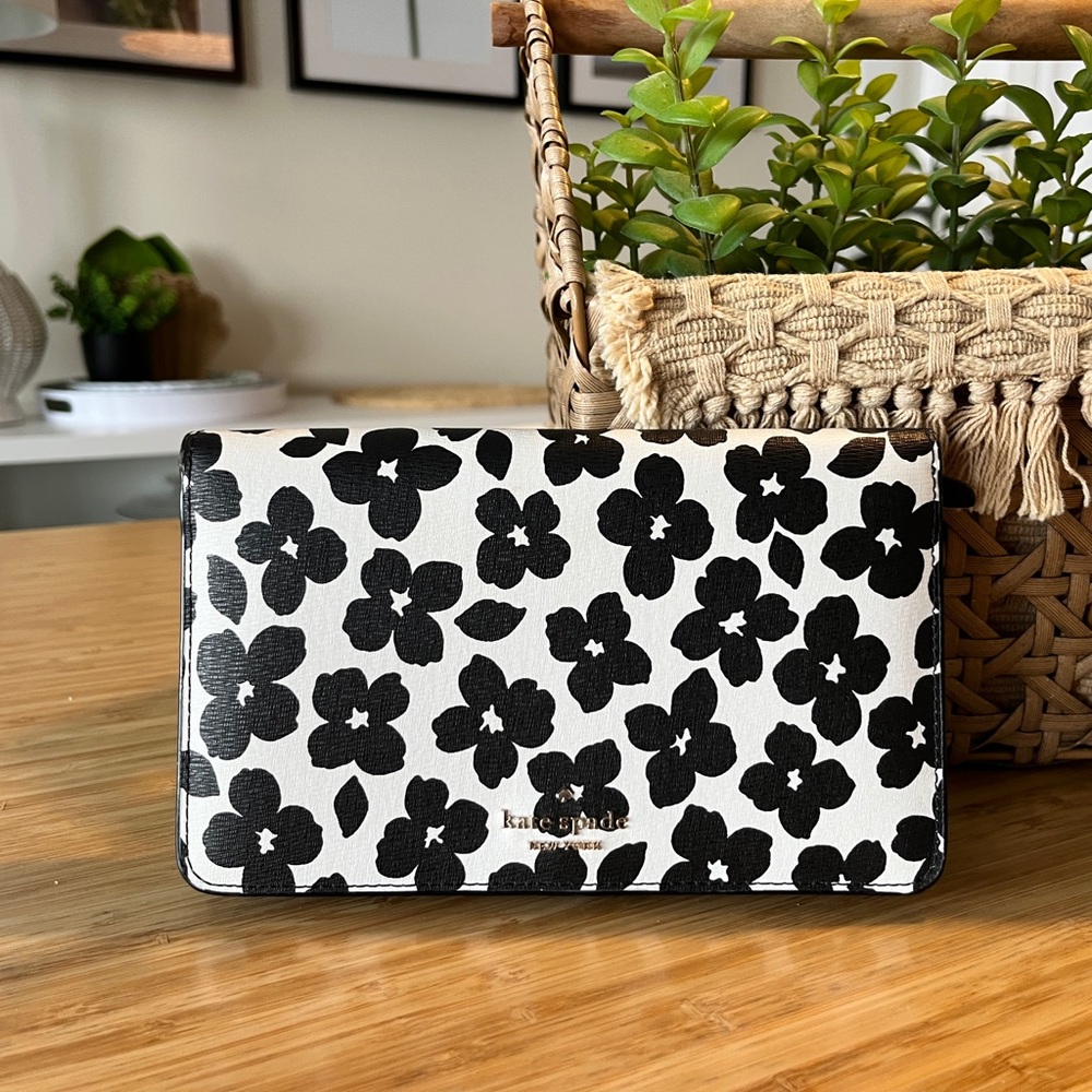 Kate Spade Black and White Floral Wallet